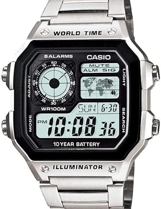 Relógio Casio Masculino Digital World Time AE-1200WHD-1AVDE: o clássico moderno que conquistou o mundo