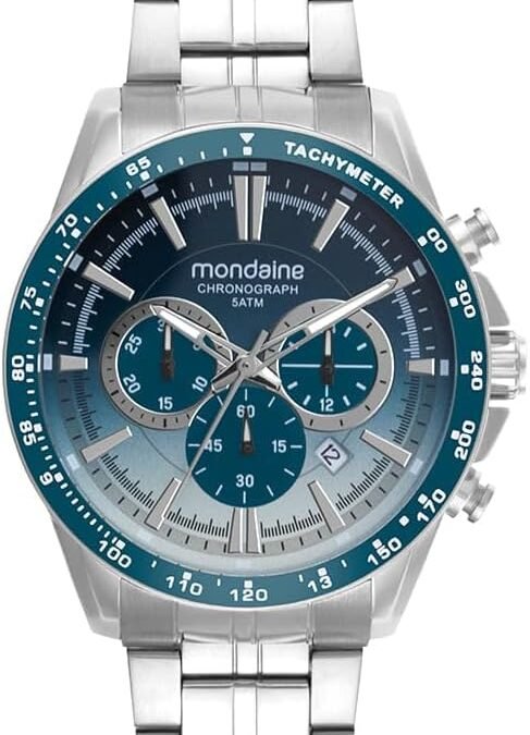Mondaine Relógio Masculino Prata — Cronógrafo, Calendário, Mostrador Degradê Azul – review GRANDE + SEO