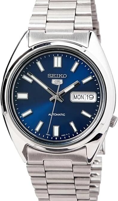 SEIKO 5 SNXS77 — Relógio masculino automático 37 mm, aço inox, mostrador azul (exhibition back) – review GRANDE + SEO